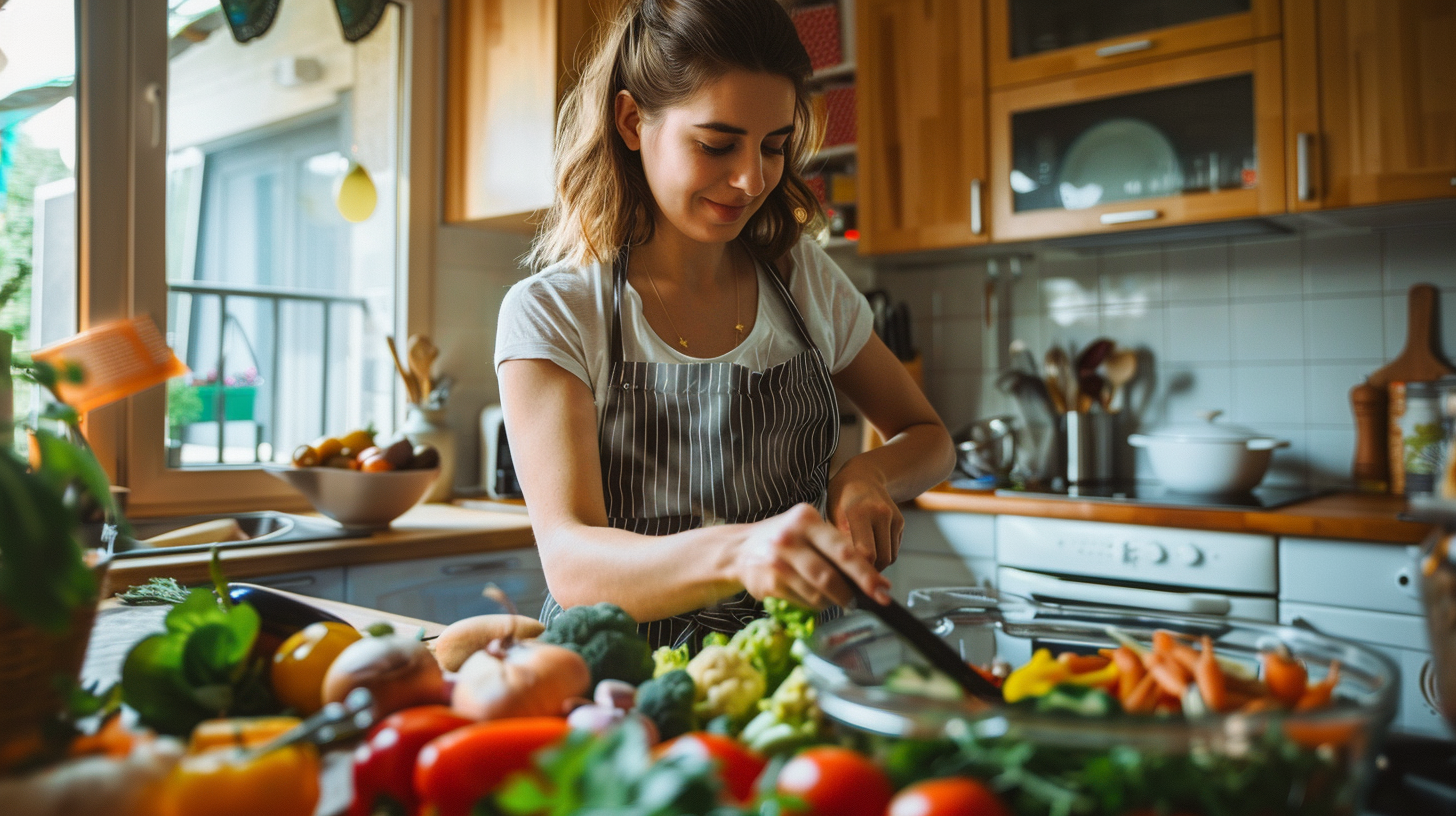 Молодий чоловік тримає миску здорового салату